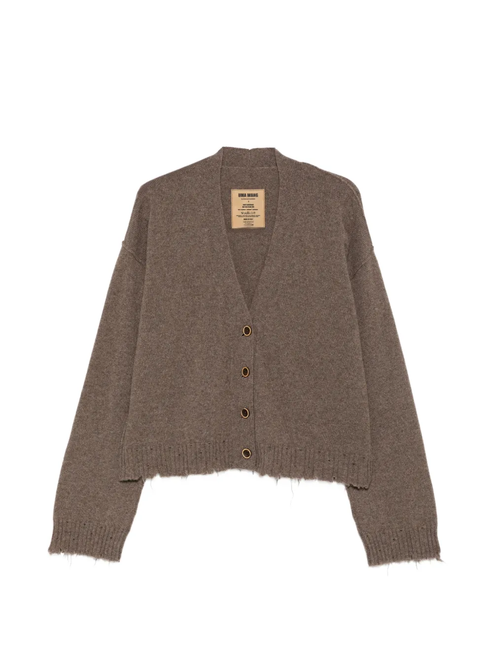 Uma Wang Over distressed V-neck cardigan - Marron Uma Wang Over distressed V-neck cardigan - Marron