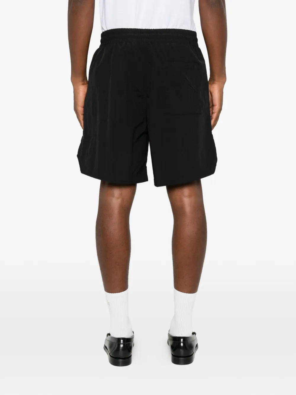 RHUDE logo-print drawstring shorts Zwart