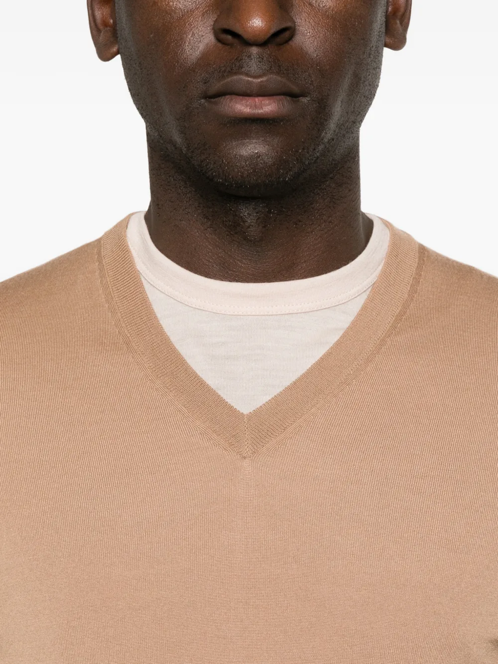 Drumohr Trui met V-hals Beige