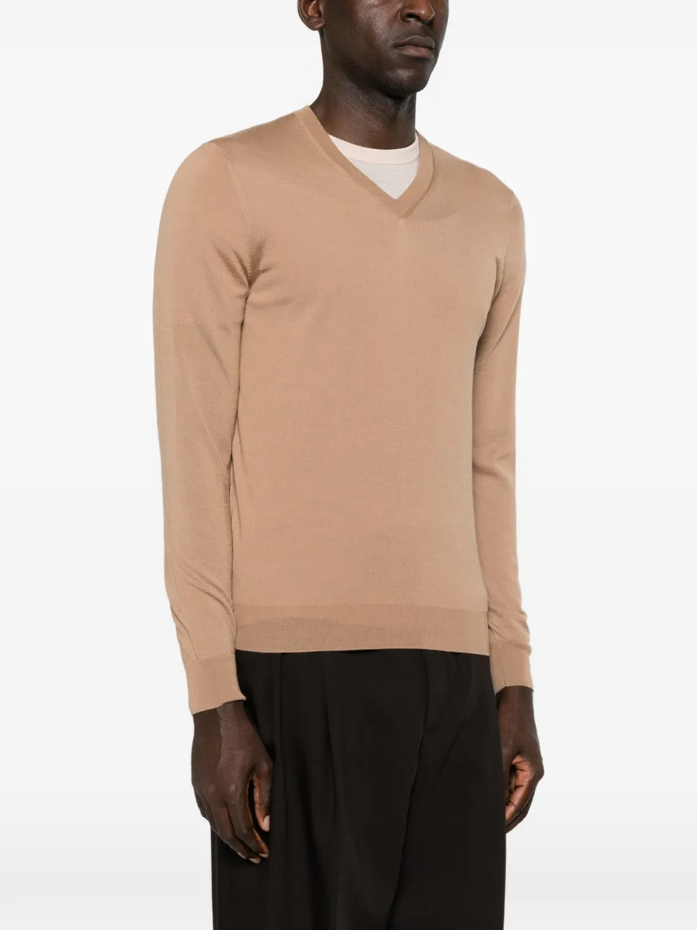 Drumohr Trui met V-hals Beige