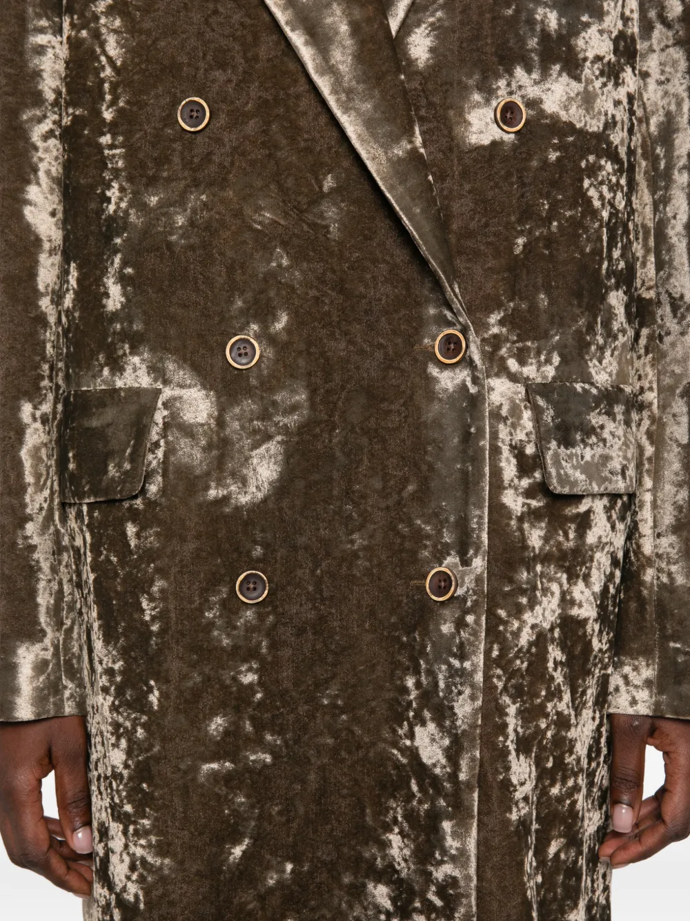 Uma Wang No Cnnot double-breasted velvet coat Bruin