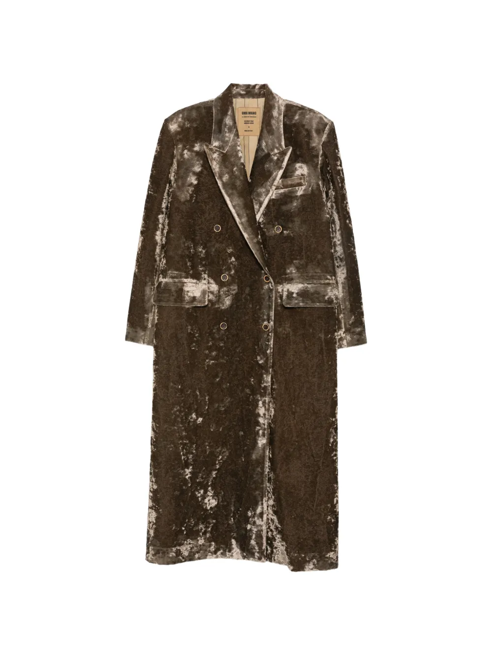Uma Wang manteau No Cnnot en velours à boutonnière croisée - Marron