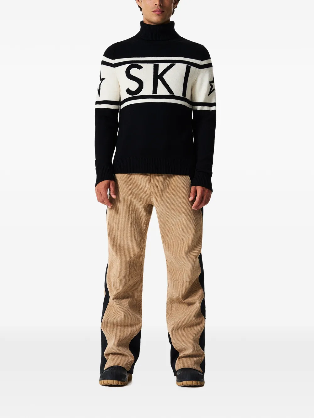 Perfect Moment Schild merino-wool sweater Zwart