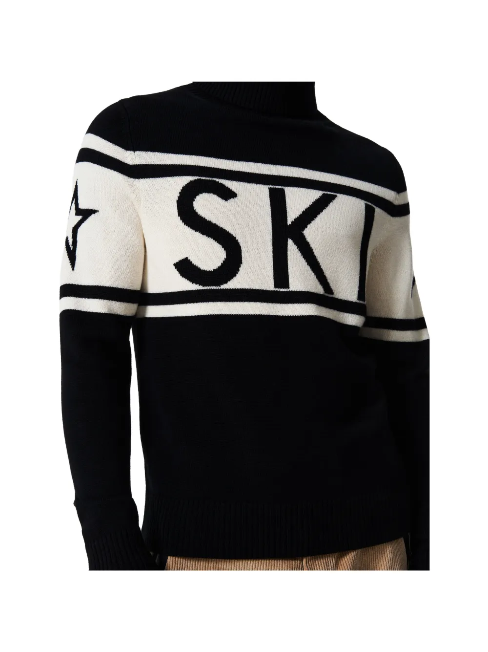 Perfect Moment Schild merino-wool sweater Zwart