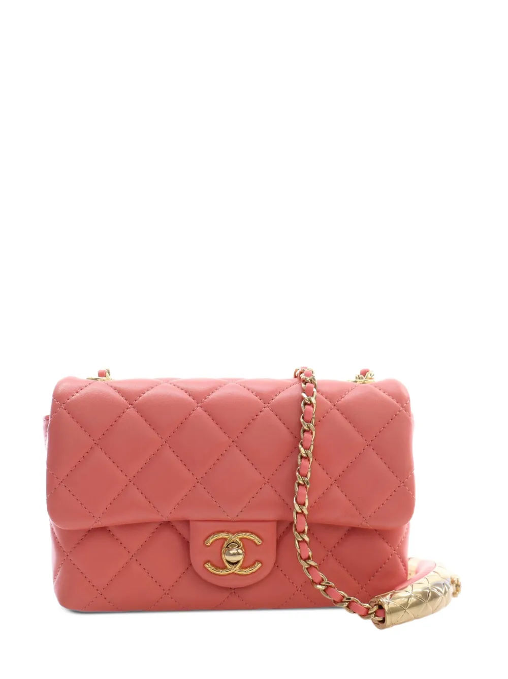 CHANEL Pre-Owned 2021-2026 Mini CC Quilted Lambskin Chain Flap crossbody bag - Rosa