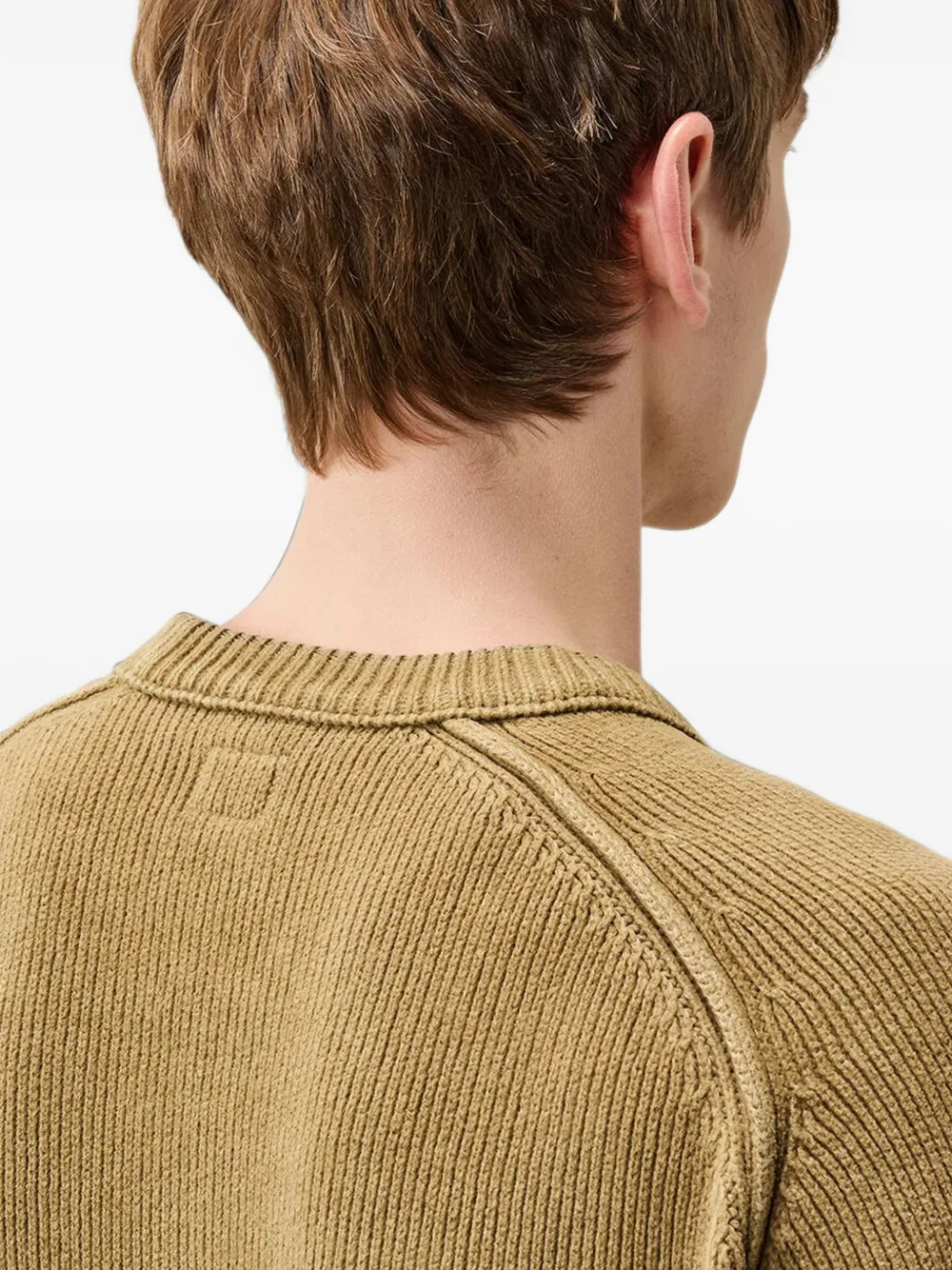 C.P. Company Chenille katoenen Lens trui met ronde hals Beige