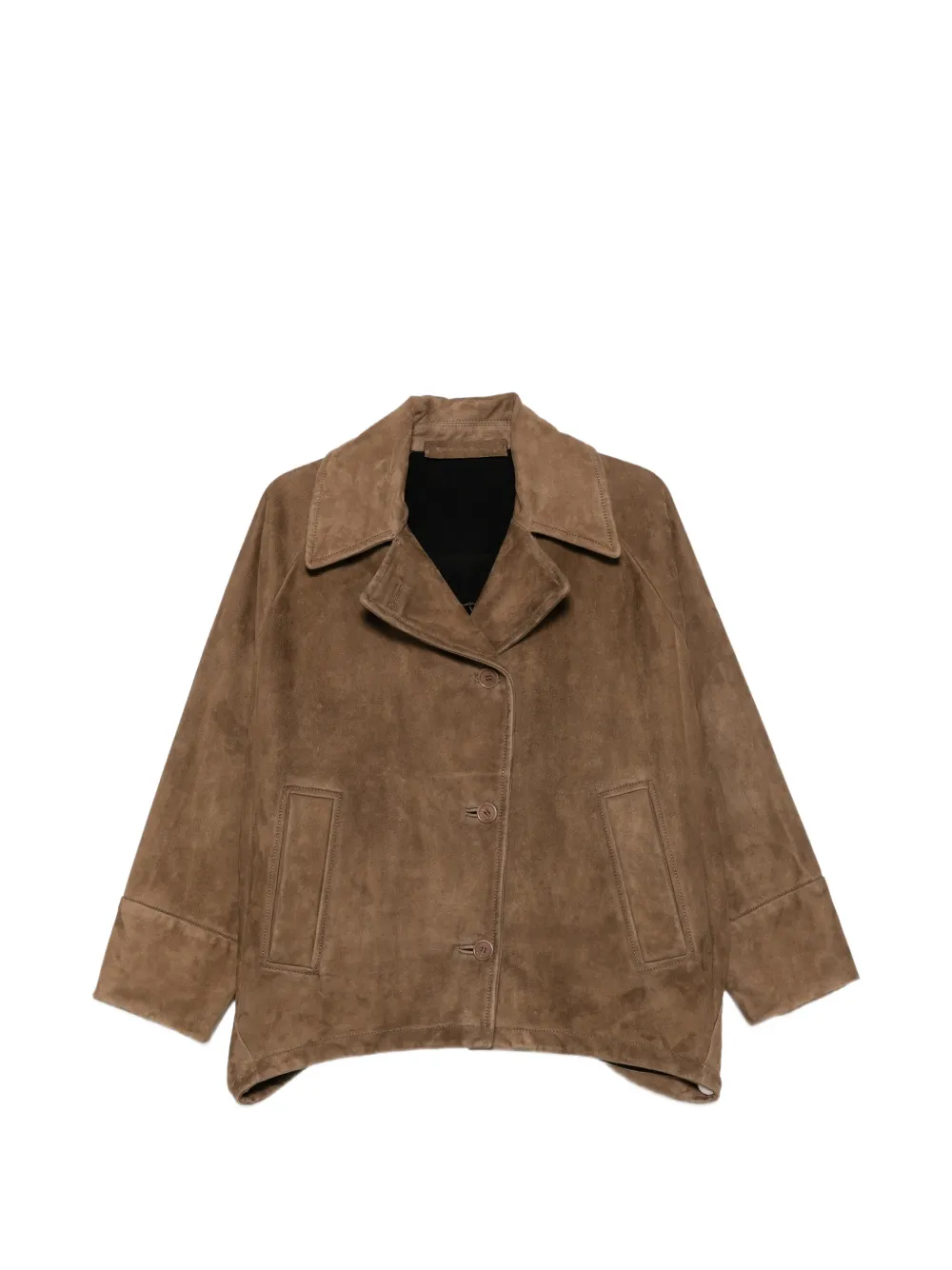 Santoro button-fastening suede jacket - Braun