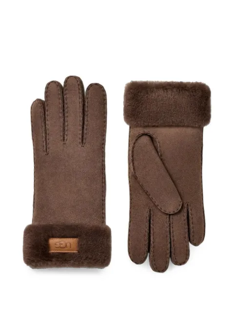 UGG shearling-trim suede gloves