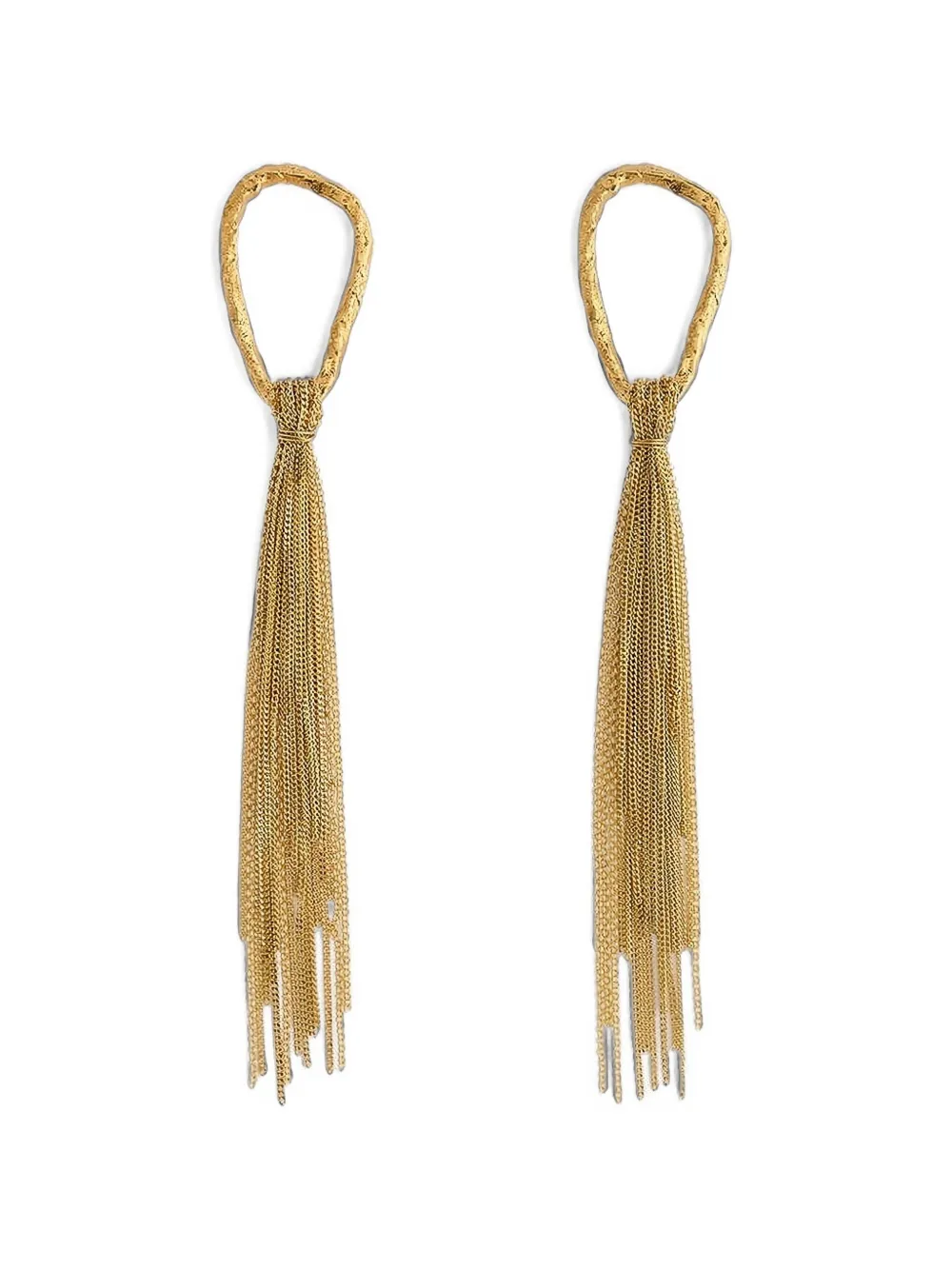 Forte Forte hammered-effect tassel earrings