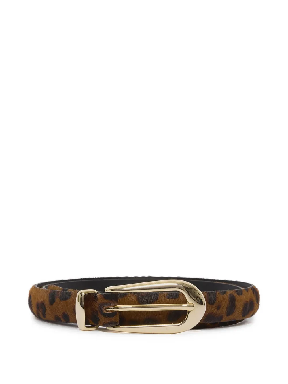 Orciani Leopard-print Calf Hair Belt In Brown