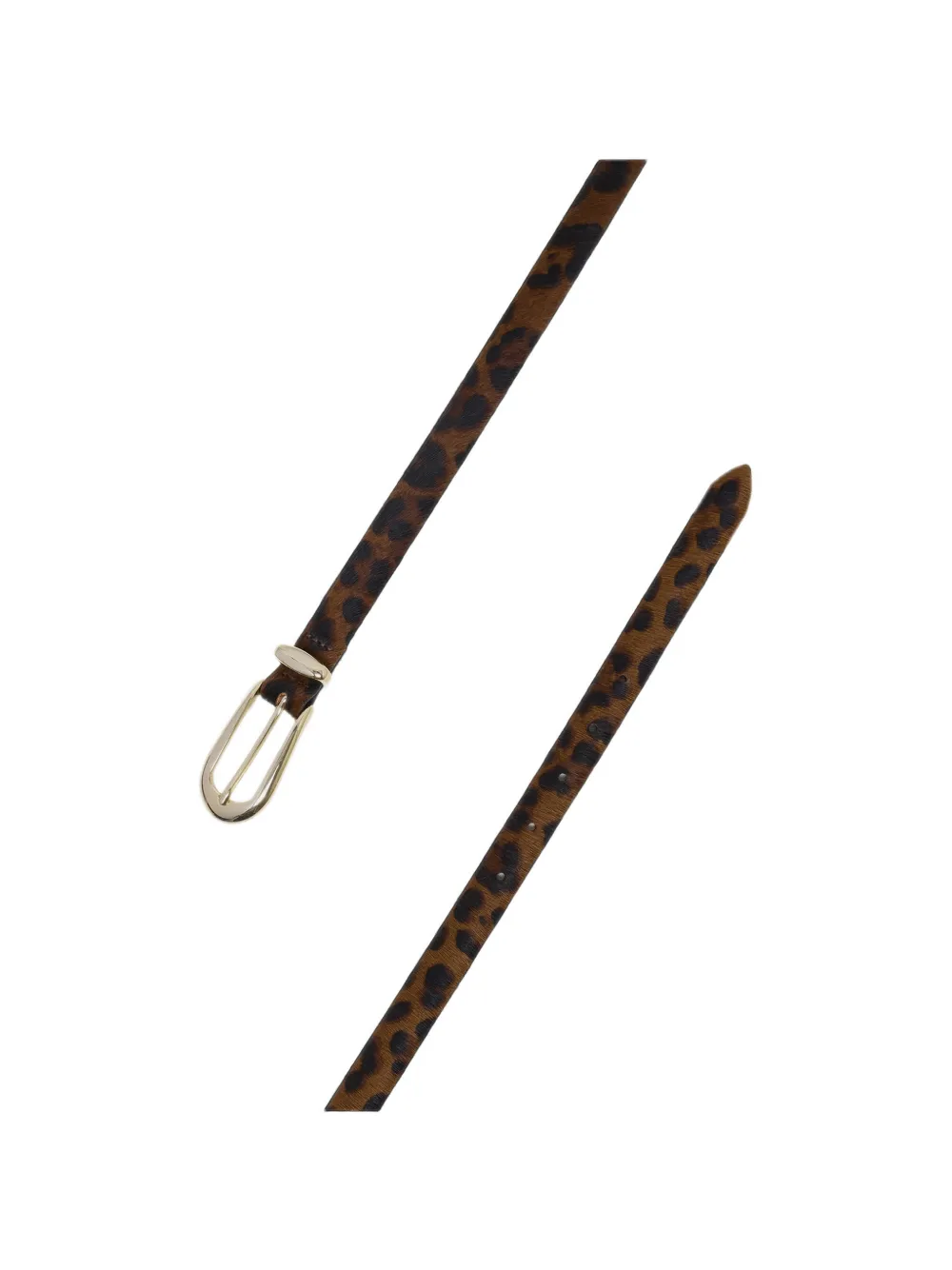 Orciani Kalfsleren riem met luipaard-print Bruin