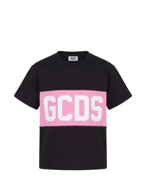 Gcds Kids logo-print panelled T-shirt
