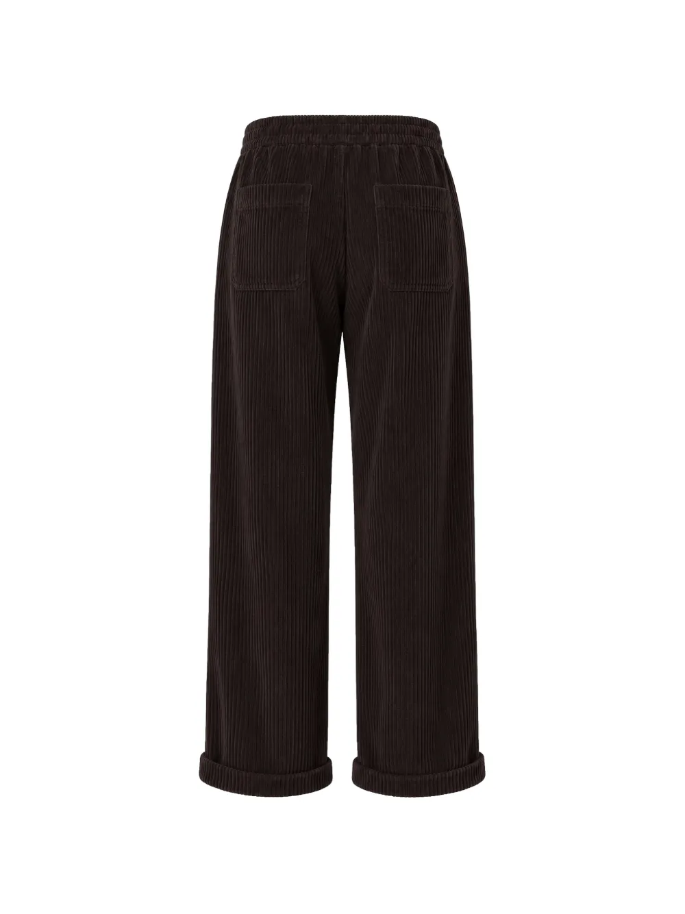 Labo Art Broek met omgeslagen pijpen en ribfluweel-effect Bruin