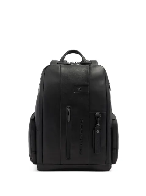 PIQUADRO logo-embossed leather backpack