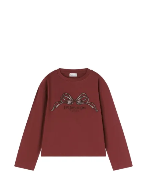 NANAN bow-patch long-sleeve T-shirt