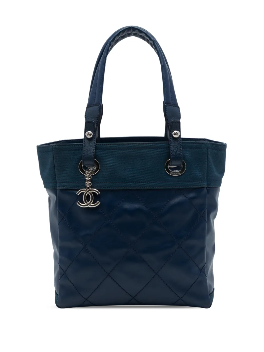 CHANEL Pre-Owned 2011 Small Quilted Coated Canvas Paris Biarritz tote bag - Blu