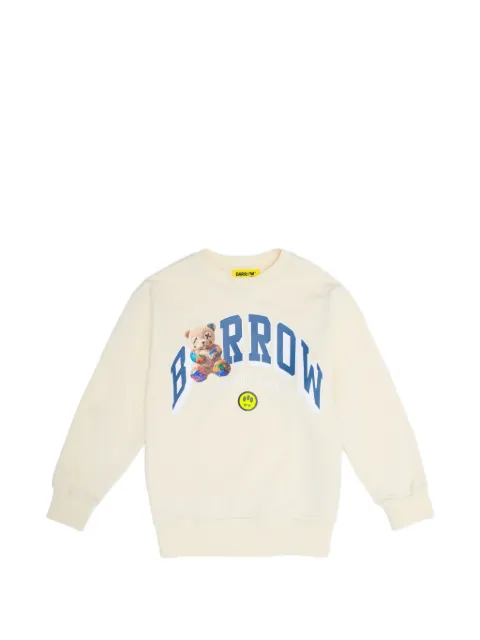 Barrow kids bear-print logo-print sweater