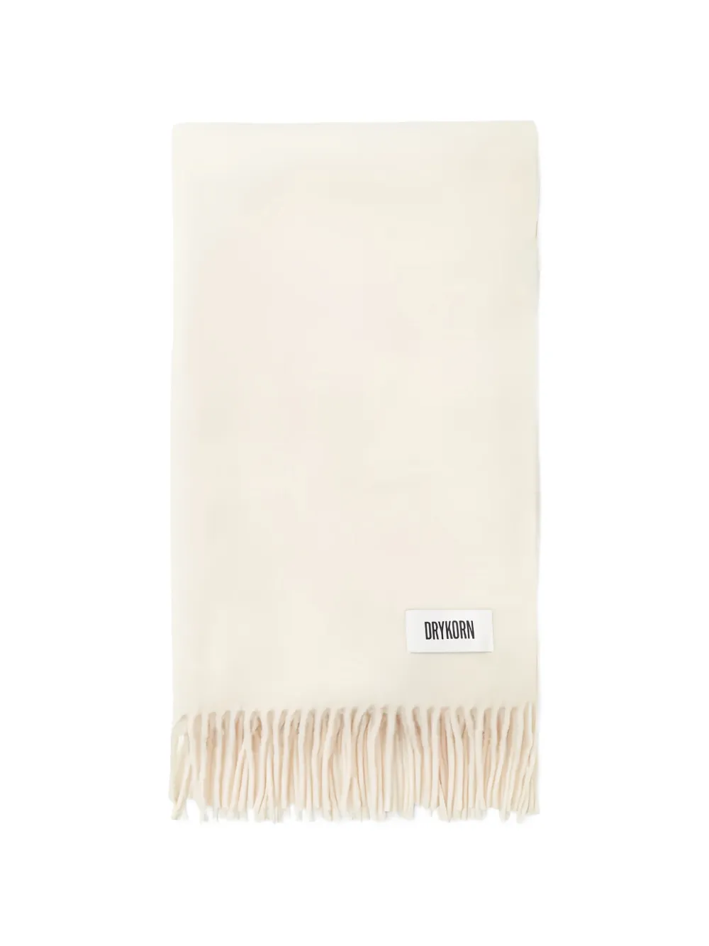 Drykorn fringed logo-patch scarf - Toni neutri