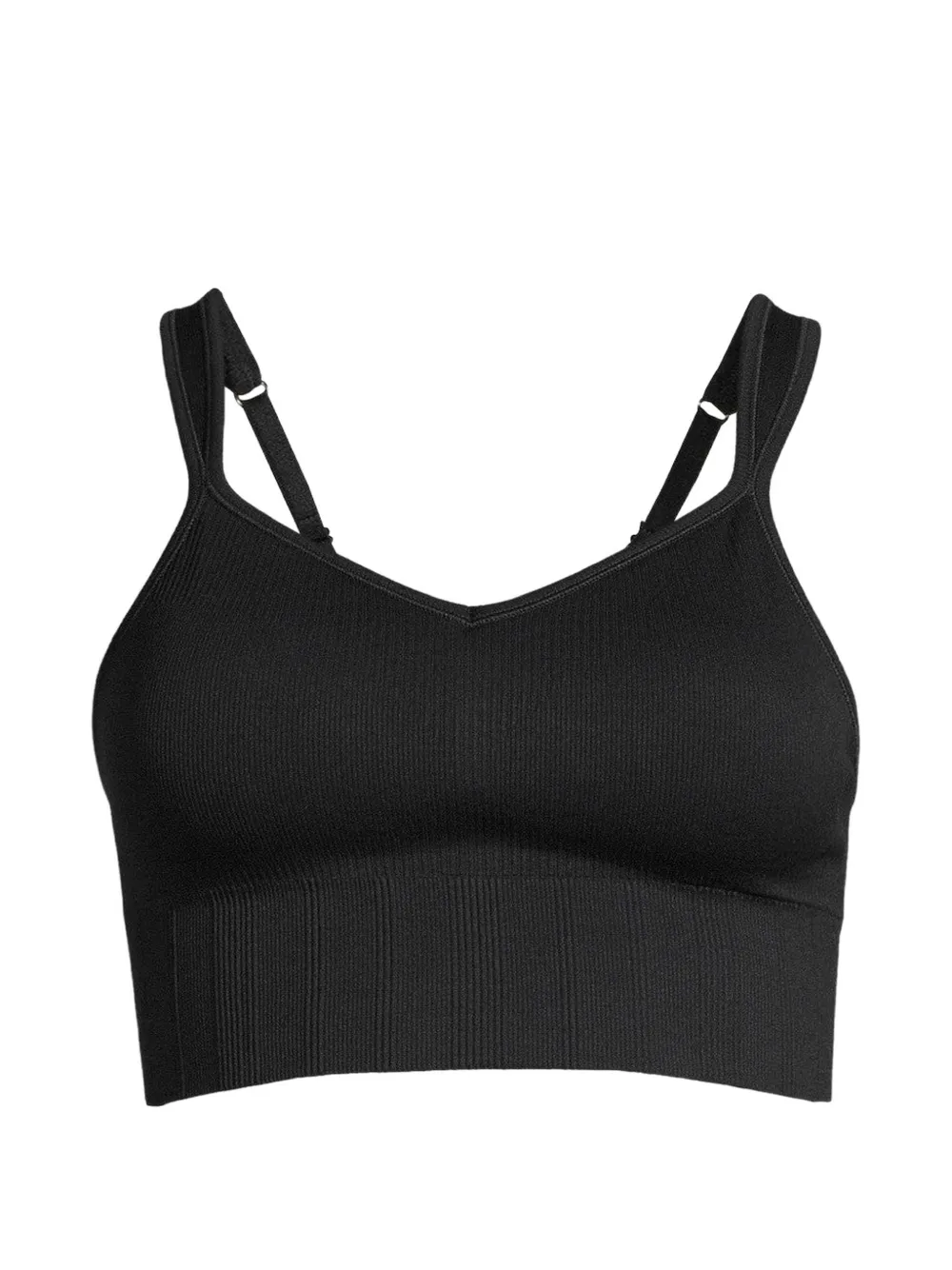 Casall Ribgebreide sport-bh met V-hals Zwart