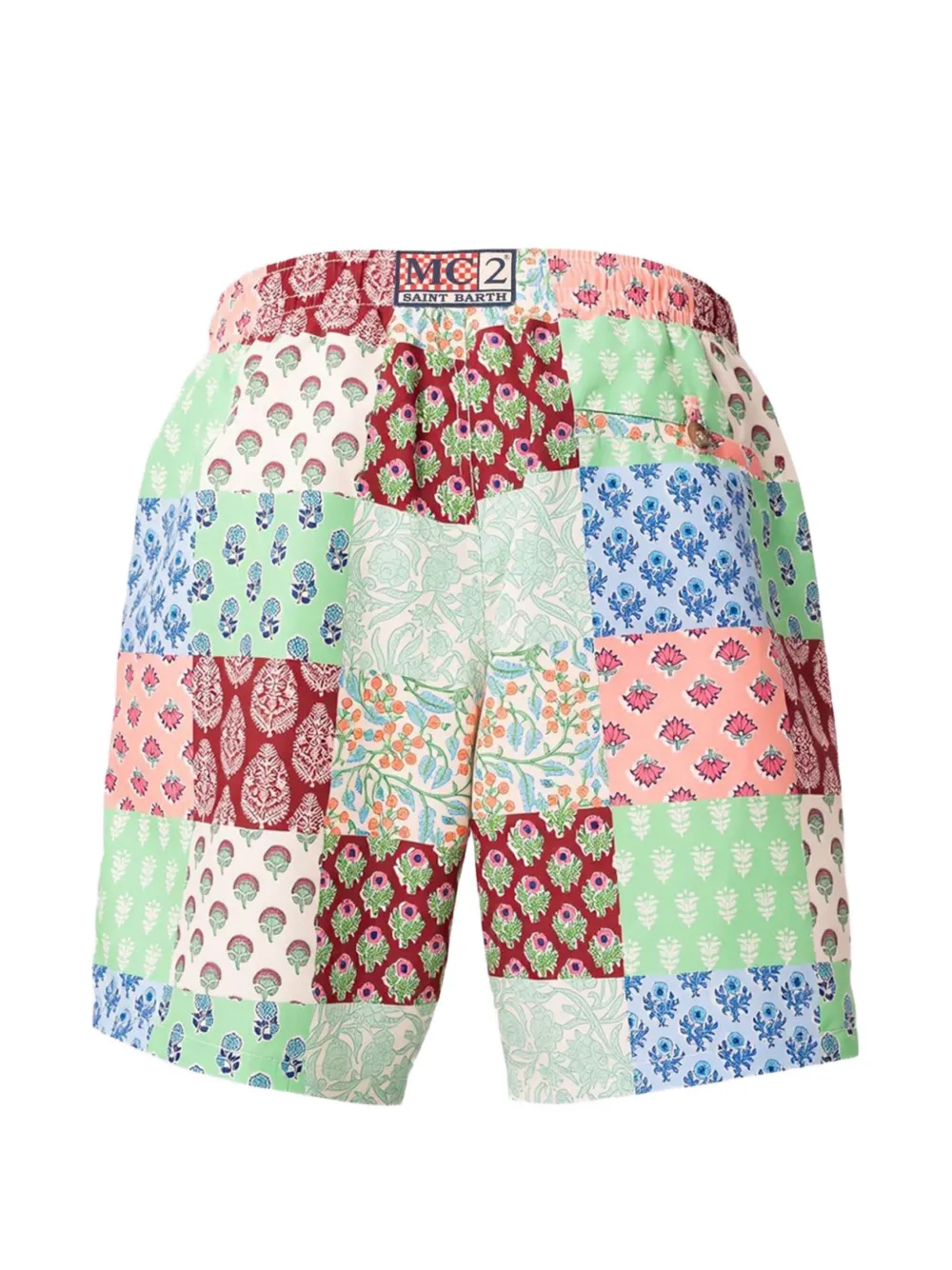 MC2 Saint Barth Caprese zwembroek met bloemenprint en patchwork Groen
