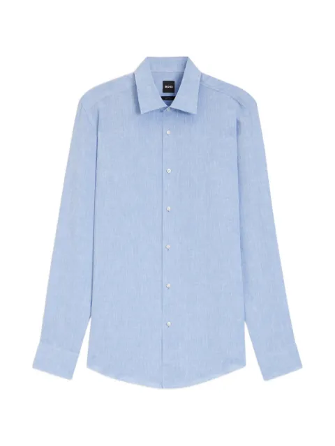 BOSS slim-fit shirt in italian-made linen