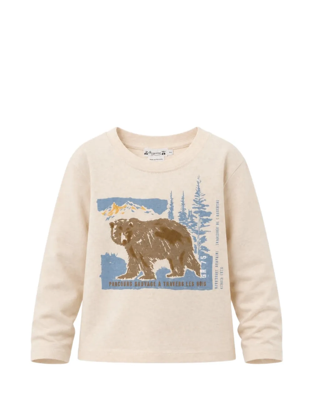 Bonpoint Tadda graphic-print long-sleeve T-shirt - Tons neutres
