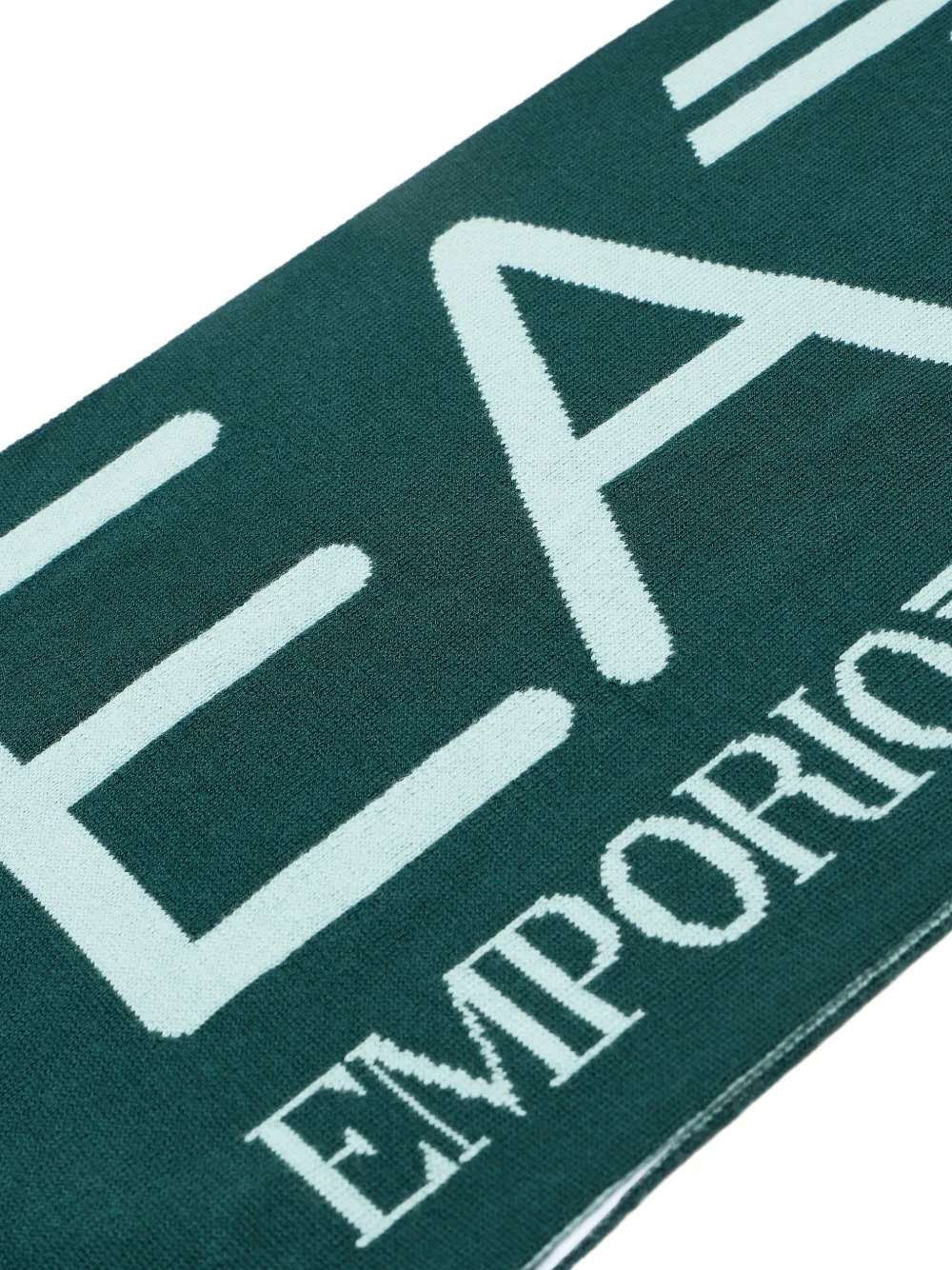 Ea7 Emporio Armani Sjaal met logo intarsia Groen