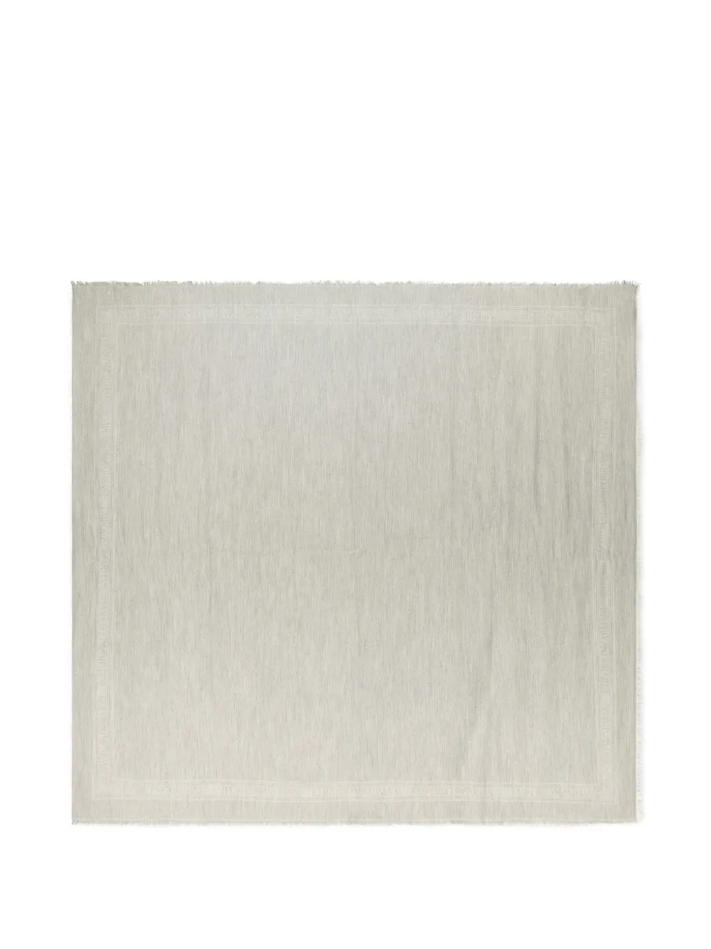 Emporio Armani Signature logo-print frayed scarf - Bianco