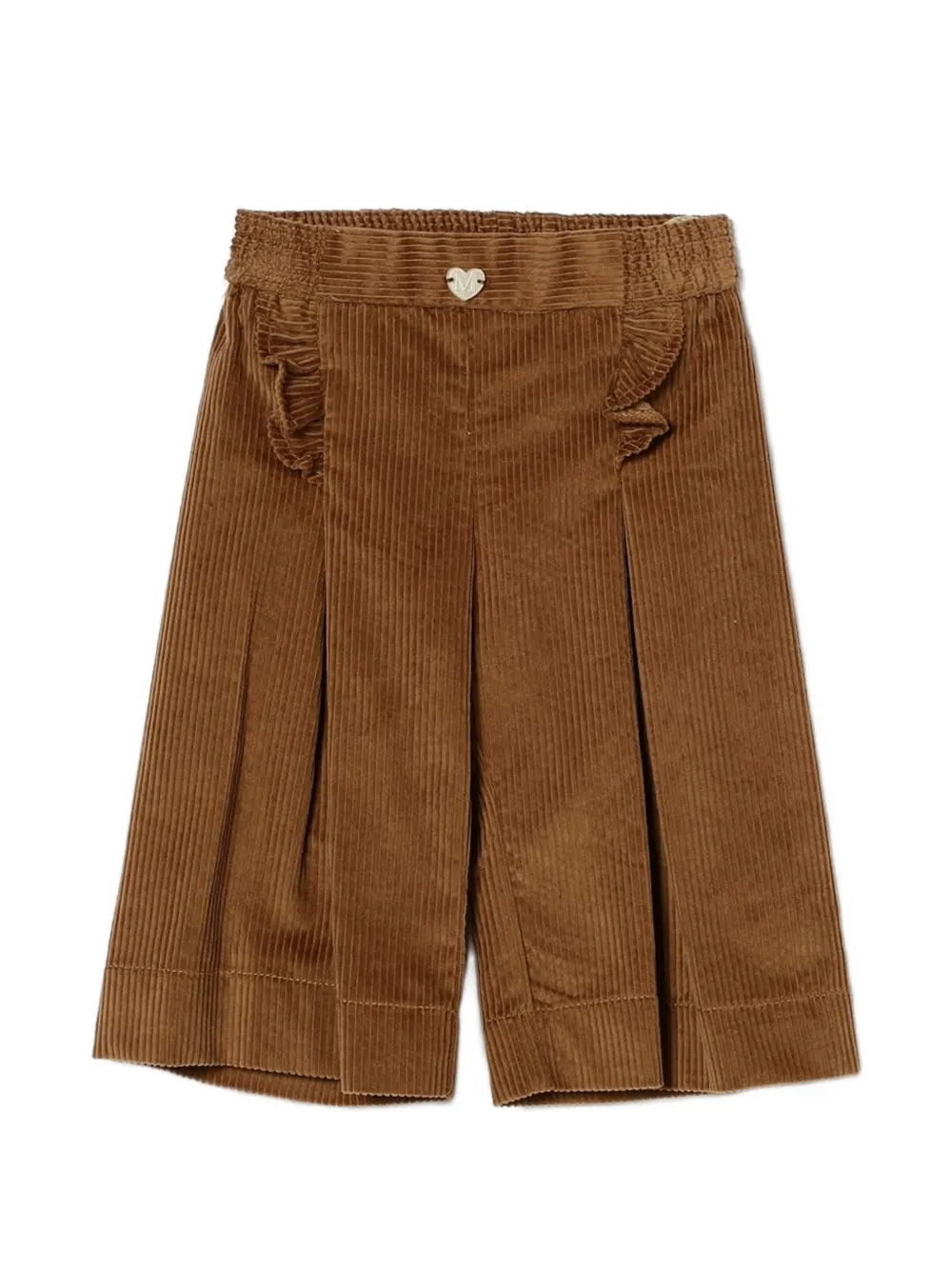 Monnalisa ruffled corduroy trousers - Marrone