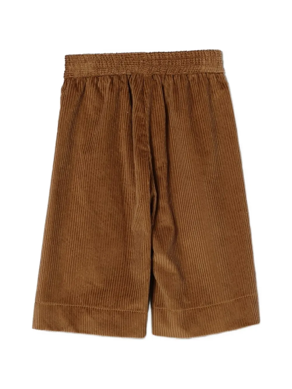 Monnalisa Ribfluwelen broek met ruches Bruin