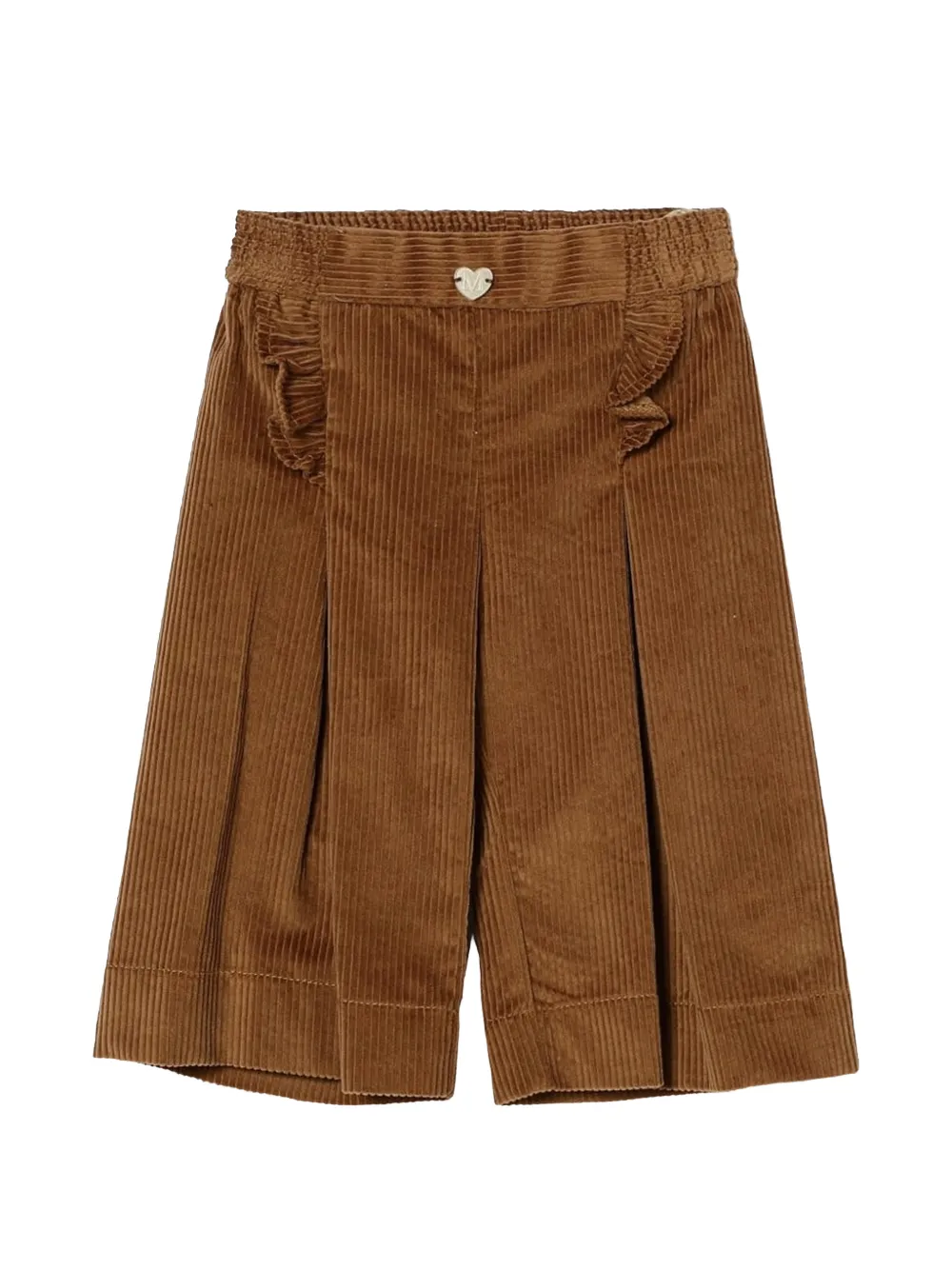 Monnalisa ruffled corduroy trousers - Marrone