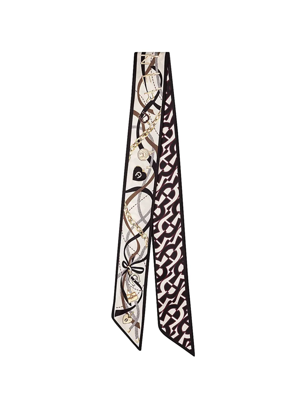 AIGNER monogram-print silk scarf - Toni neutri