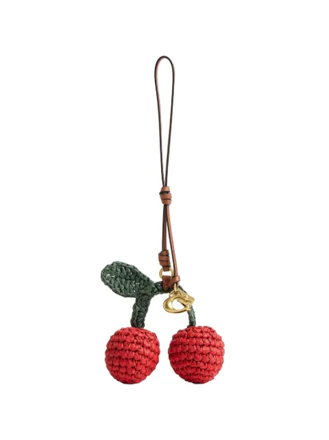 Coach cherry motif straw bag charm