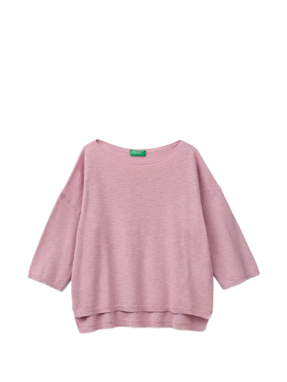 Benetton Maglione Boxy Fit con scollo a barca - Rosa