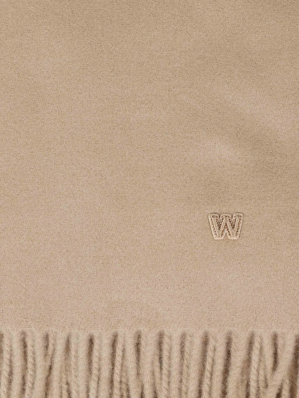 Weekend Max Mara fringed-hem logo-embroidered scarf Beige