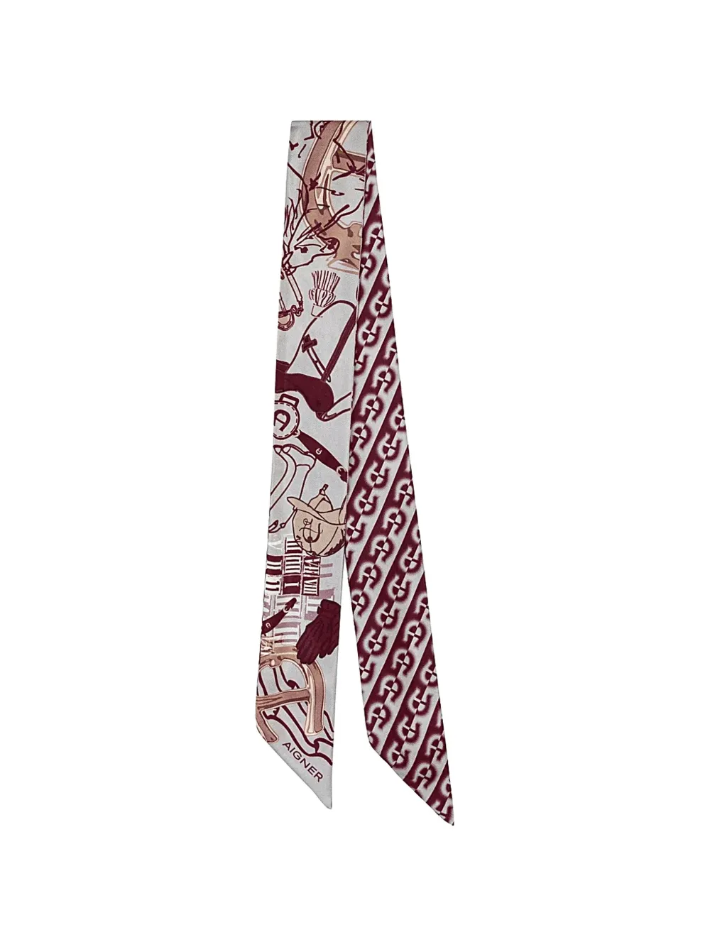 AIGNER Sjaal met ruiter-print Grijs