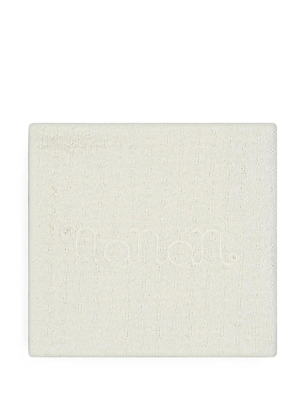 NANAN logo-embroidered knitted blanket - Toni neutri