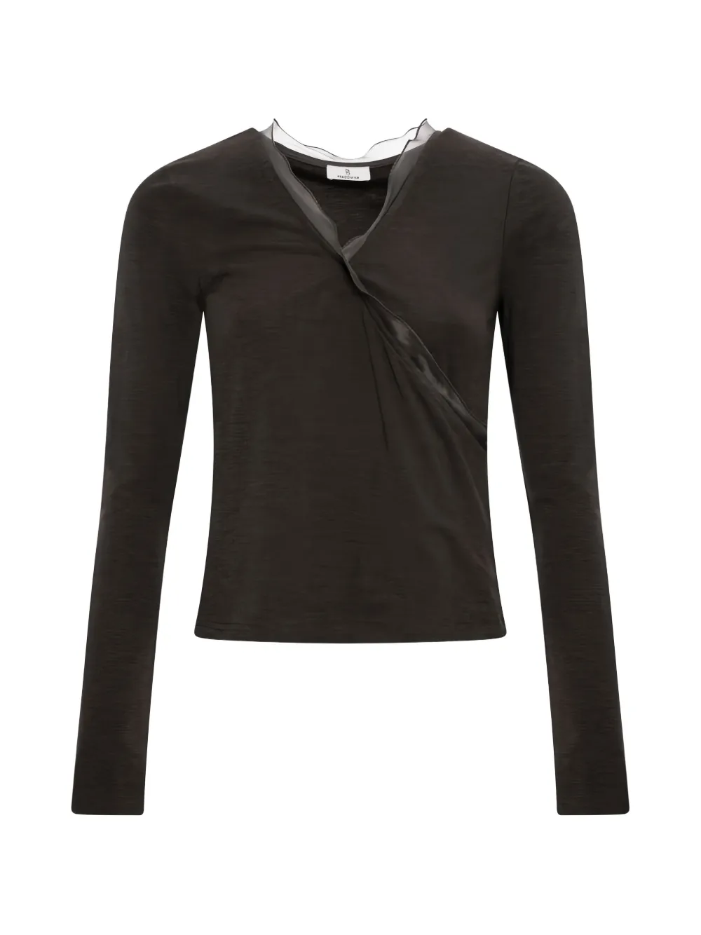 FRACOMINA ruffled-trim T-shirt - Grigio