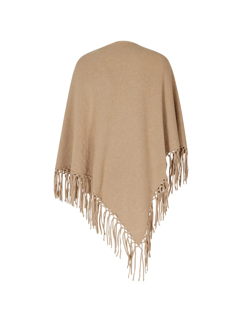 Weekend Max Mara fringe-trim knitted poncho Beige