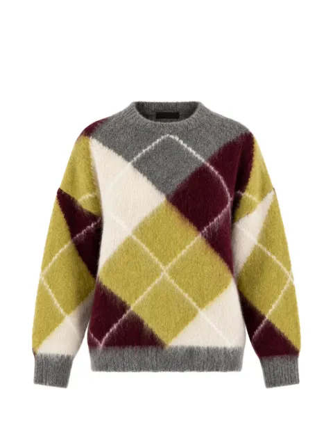 SOLOTRE argyle-knit sweater