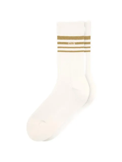 Autry striped logo-patch socks