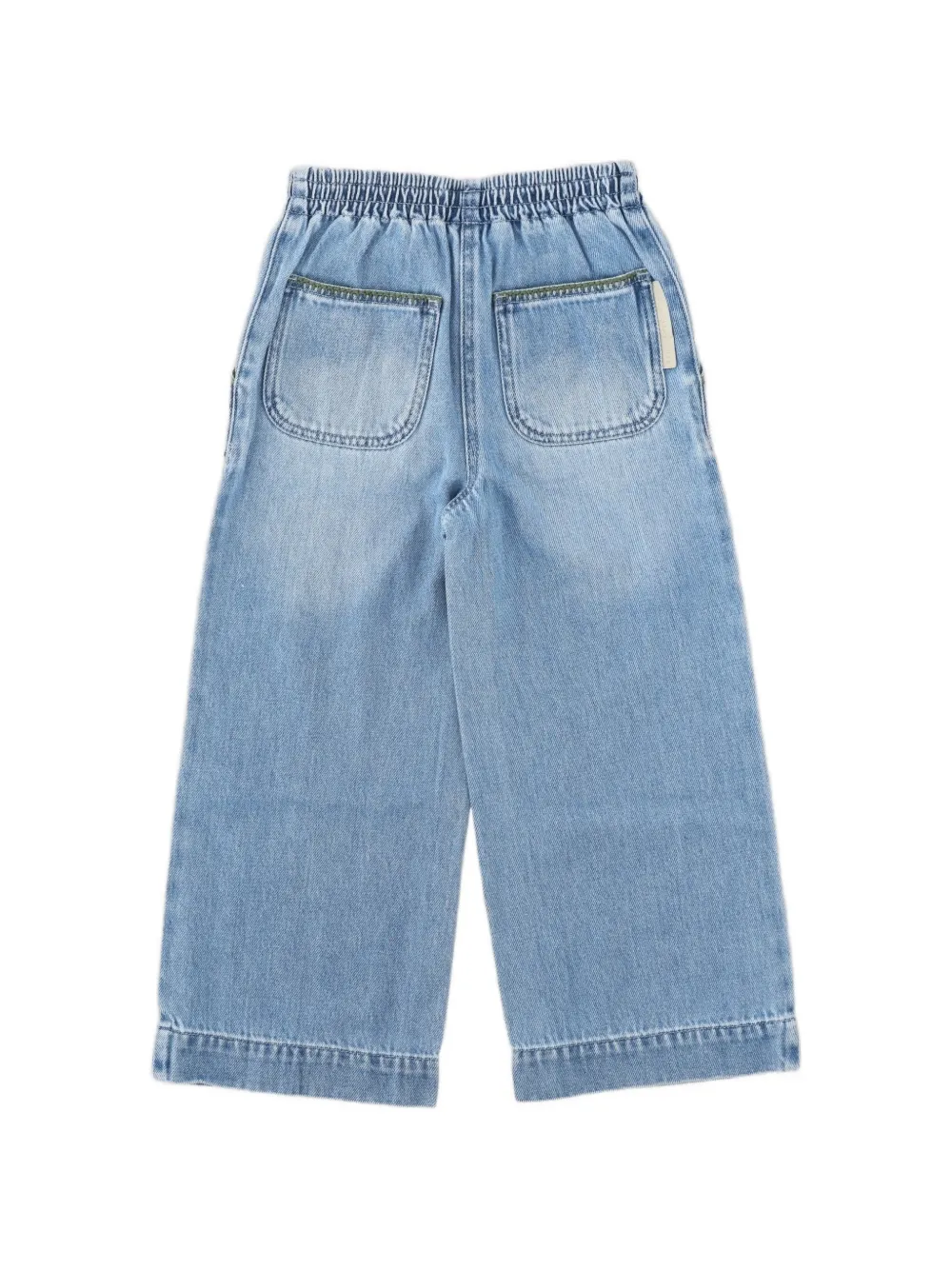Stella McCartney Kids Jeans met elastische taille en borduurwerk Blauw