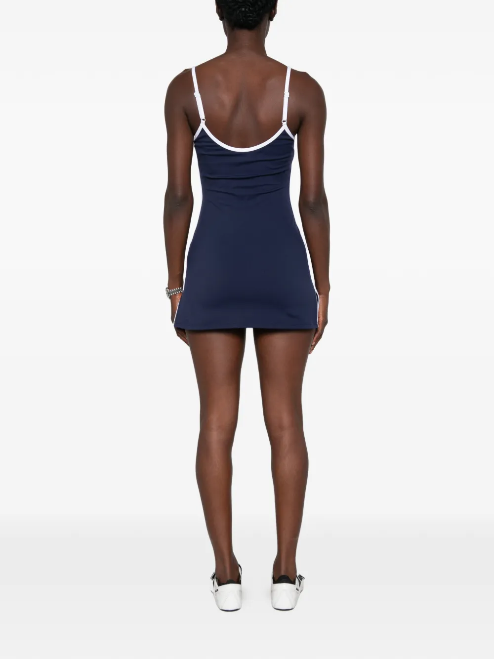 Sporty & Rich Mini-jurk met geborduurd logo en contrasterende afwerking Blauw