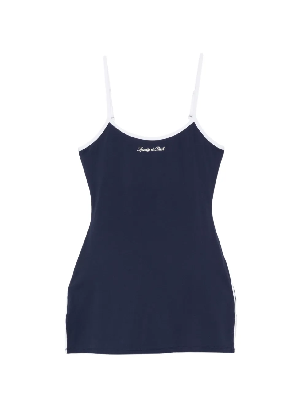 Sporty & Rich robe courte à logo brodé et bords contrastants - Bleu Sporty & Rich robe courte à logo brodé et bords contrastants - Bleu