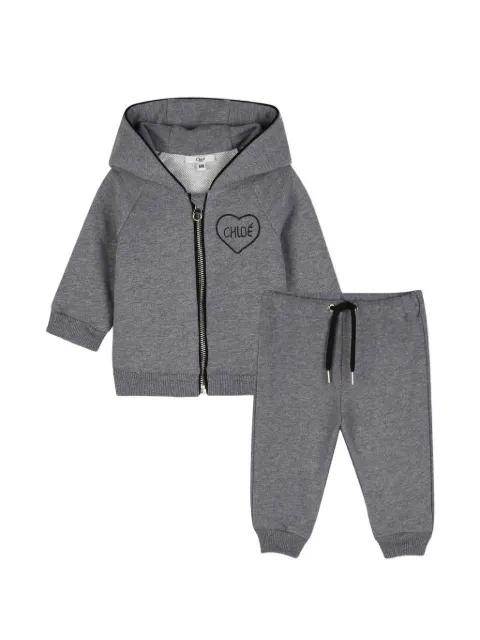 Chloé Kids heart-embroidered tracksuit