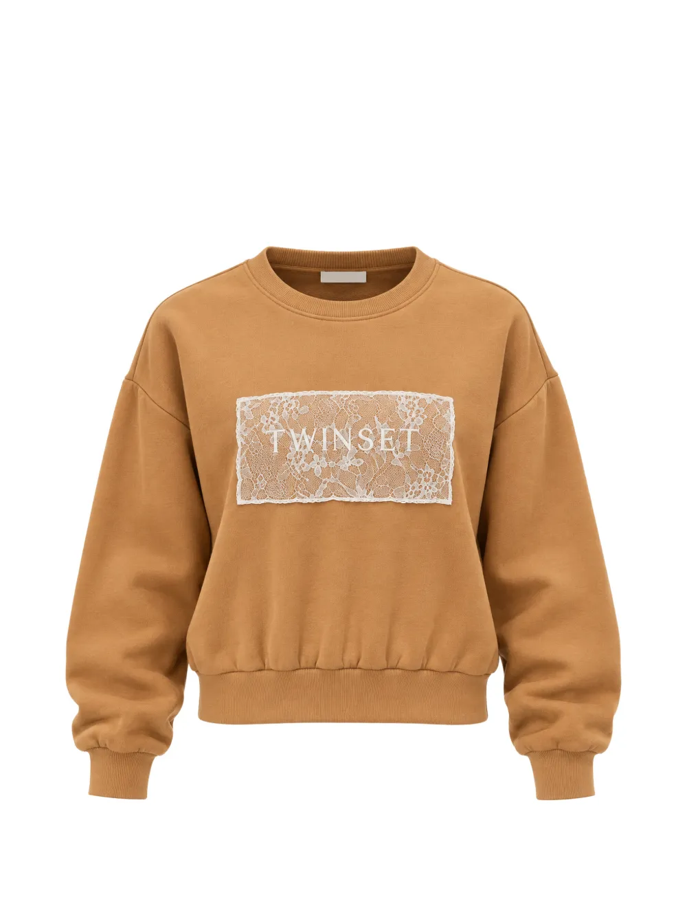 TWINSET Kids t-shirt à logo imprimé et empiècement en dentelle - Tons neutres
