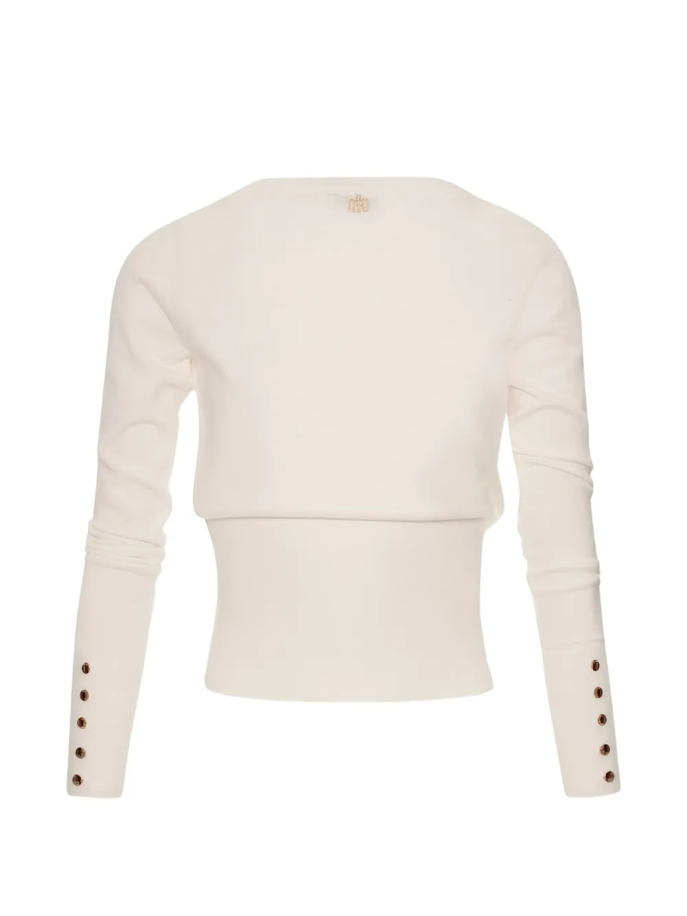 FRACOMINA Trui met V-hals en knoopmanchetten Beige