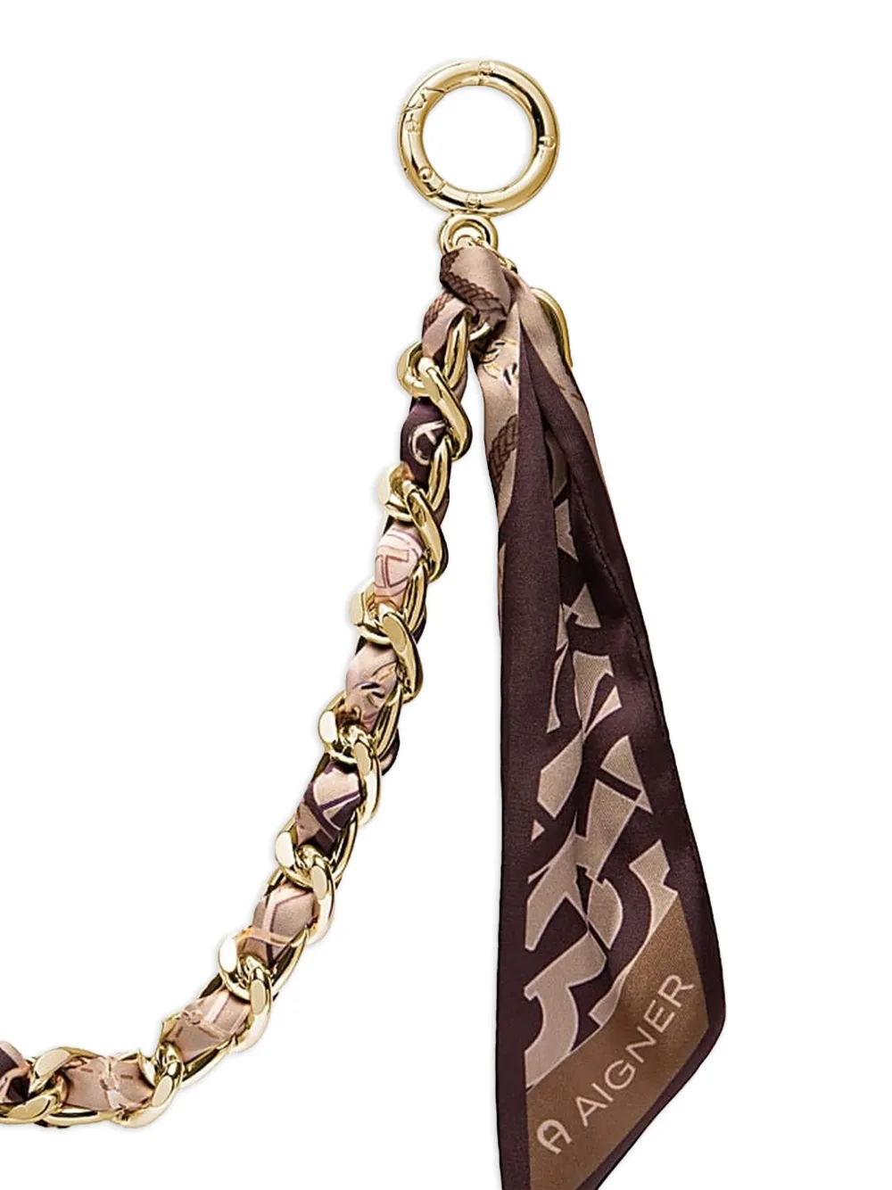 AIGNER Geweven tassenband met logo-print Bruin