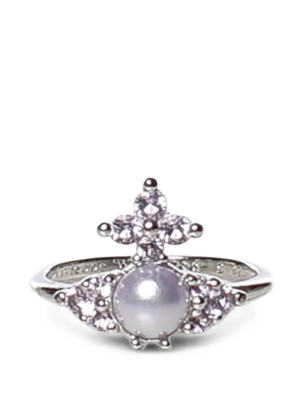 Vivienne Westwood Feorora Crystal-embellished Ring In Silber