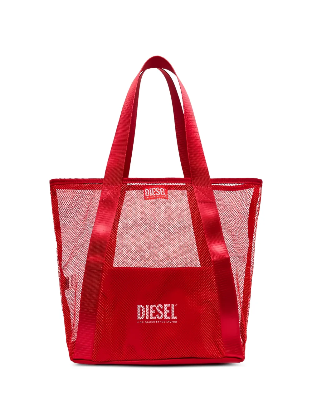 Diesel Kids Borsa tote in rete con logo - Rosso